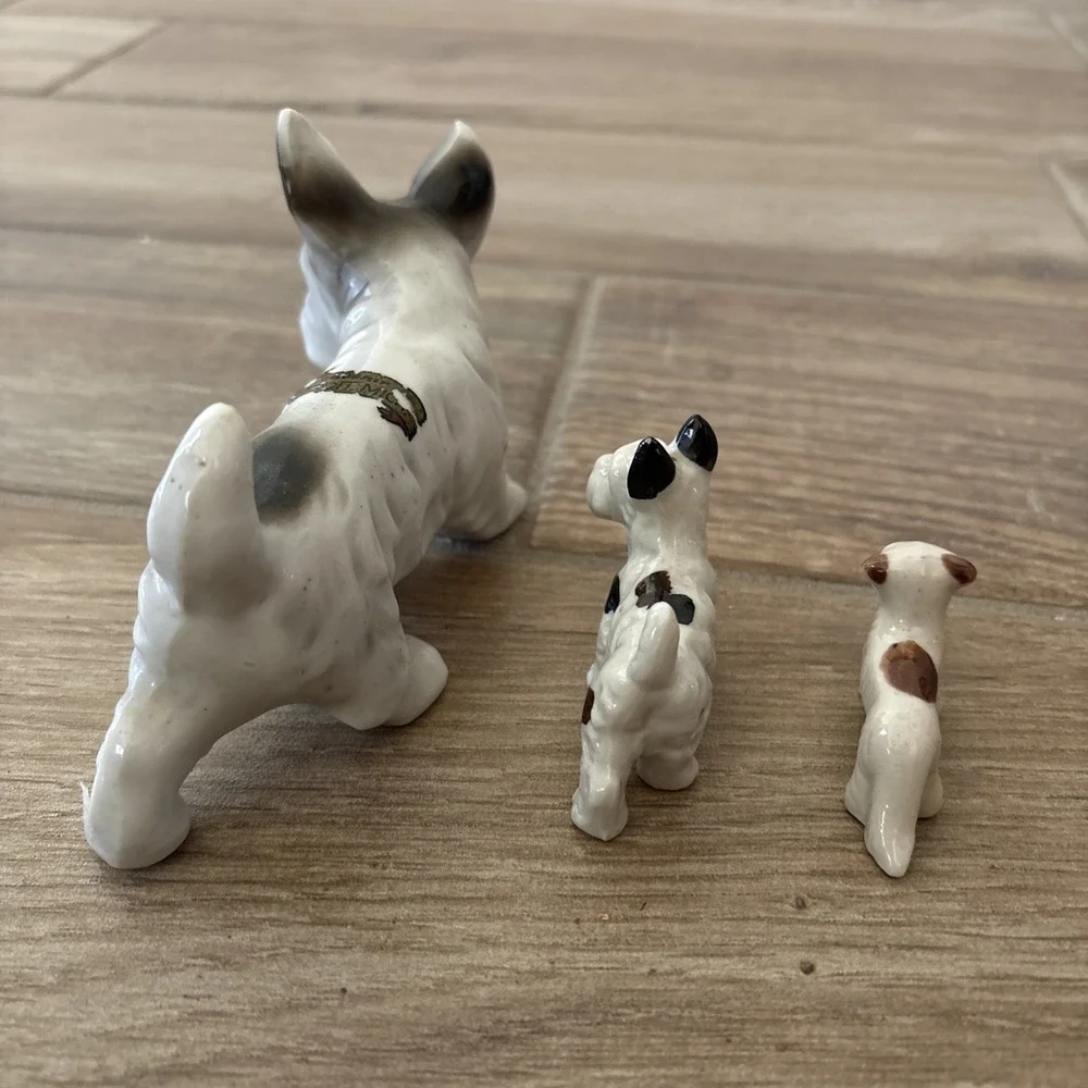 Porcelain Scottie‎ Dog Figurines Scottish Terriers (3 Total)